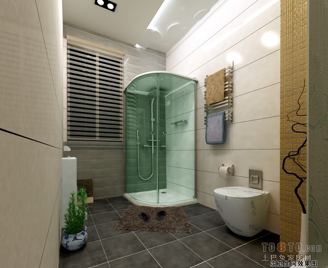 中式卫生间奢华装修设计效果图