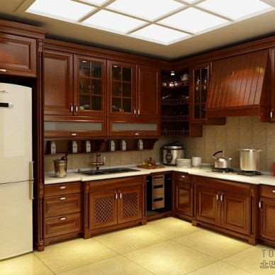 混搭厨房纯实木橱柜装修设计效果图