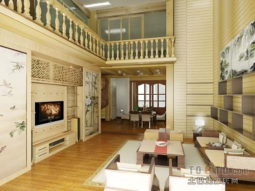 中式木结构客厅设计方案展示