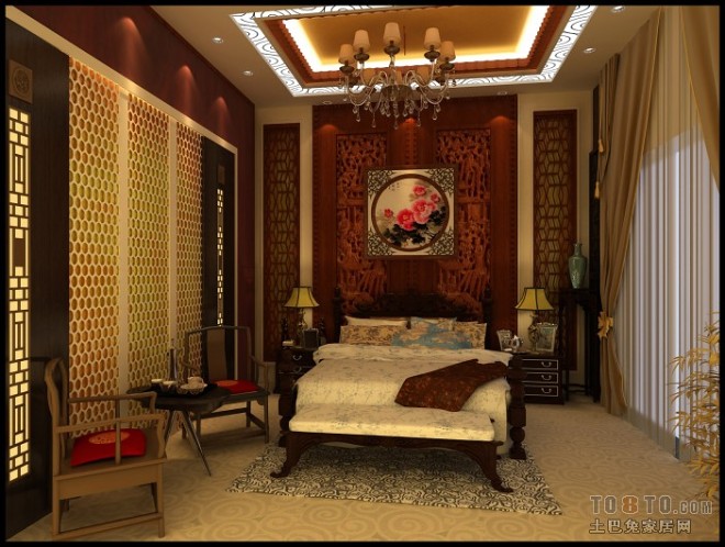 现代中式卧室2