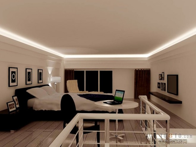 黑白冷酷卧室装修效果图大全2012图