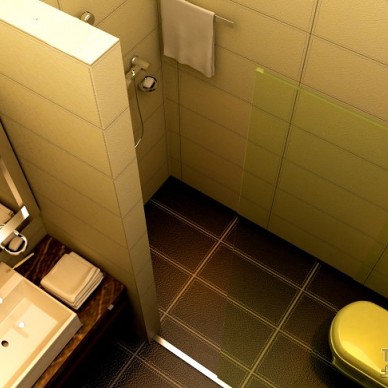 现代卫生间淋浴房防滑仿古瓷砖装修设计效果图