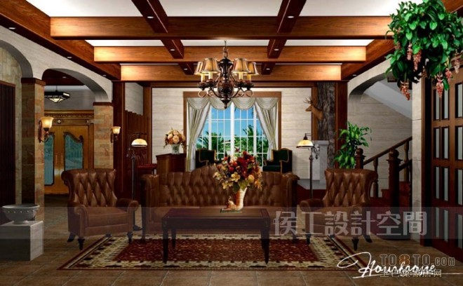 （07）美式风格别墅-客厅（2）