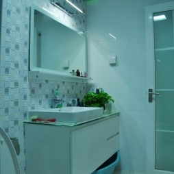 田园风格三居室标间主卫生间洗手盆装修效果图片