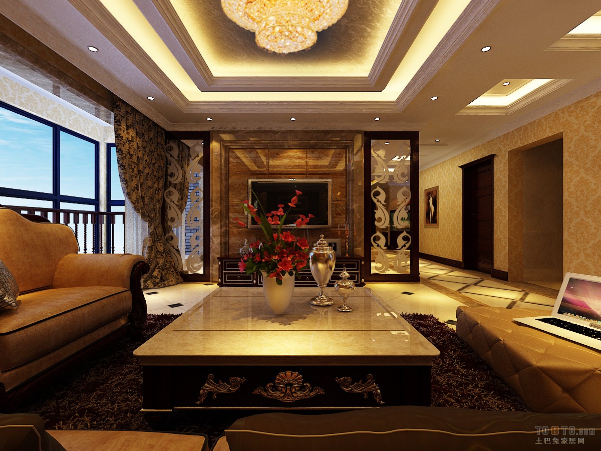 中式客厅影视墙图库观赏 – 设计本装修效果图