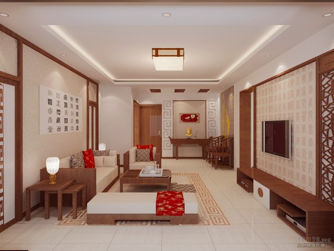 中式现代客厅装修效果图大全