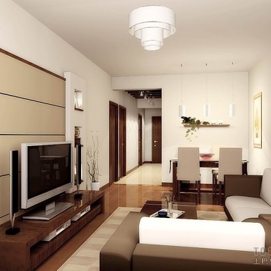 白色与咖啡色融合配色的沙发，展现典型现代简约风格的客厅哦