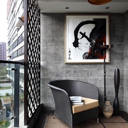 2017新古典风格小区家居休闲阳台护栏装修效果图片