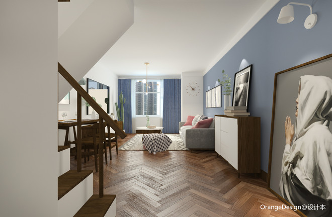 家装北欧简约复式公寓室内设计效果图i